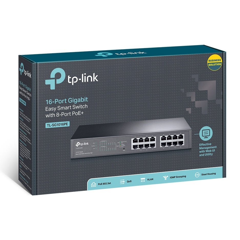 16-Port Gigabit Desktop/Rackmount PoE+ Easy Smart Switch