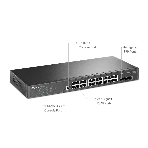JetStream 24-Port Gigabit L2+ Managed Switch with 4 SFP Slots