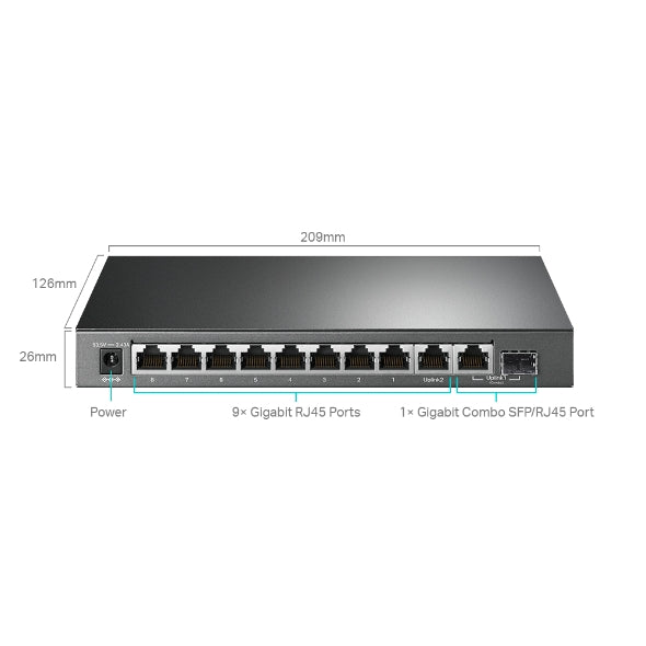 10-Port Gigabit Easy Smart Switch with 8-Port PoE+