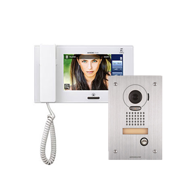7" Touchscreen Flush Video Intercom Set (JP-DVF, JP-4MED, PS-2420UL)