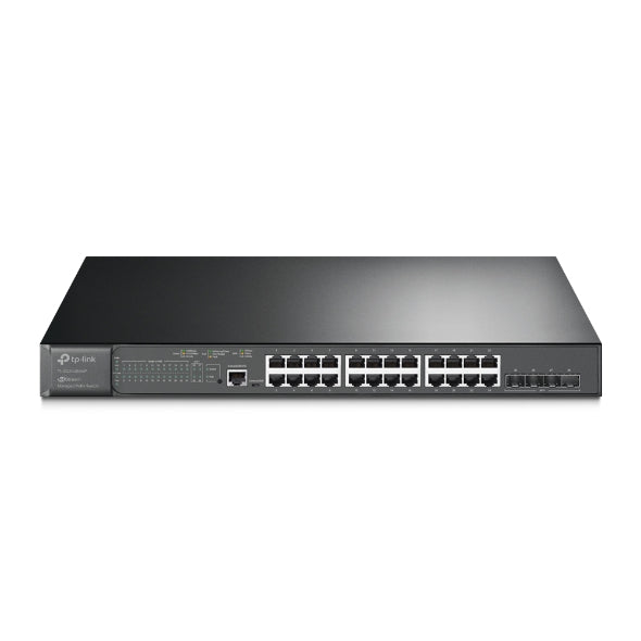 JetStream 24-Port Gigabit and 4-Port 10GE SFP+ L2+ Managed Switch with 24-Port P