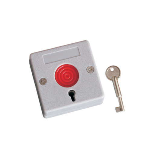 X-Calibur Latching Panic Button with Key Reset, 50.8 x 50.8mm